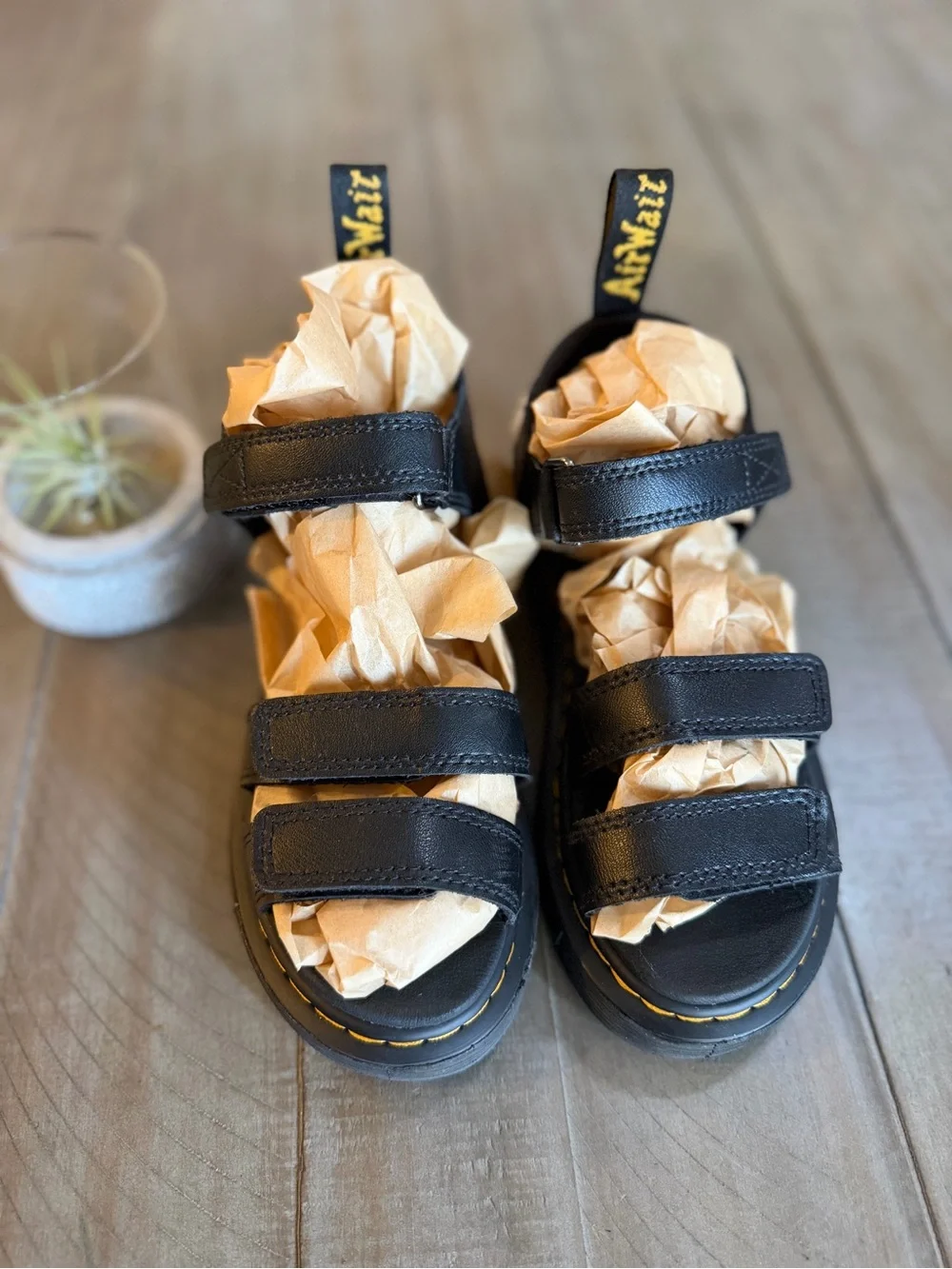 DR. MARTENS JUNIOR KLAIRE LEATHER STRAP SANDALS